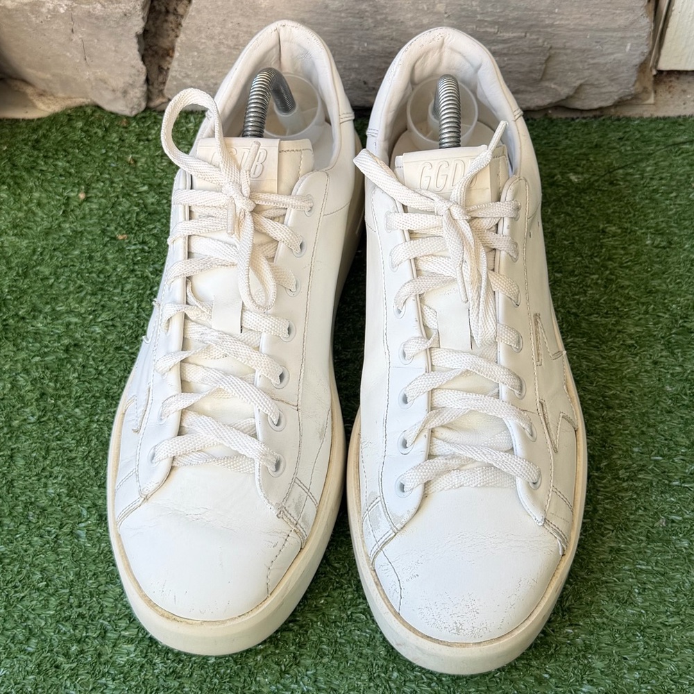 Golden Goose Pure Star White Leather Mens Sneakers - Picture 3 of 13